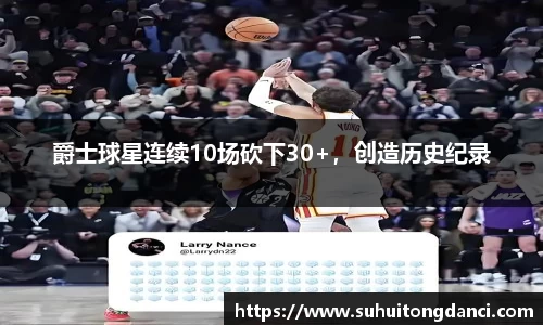 爵士球星连续10场砍下30+，创造历史纪录